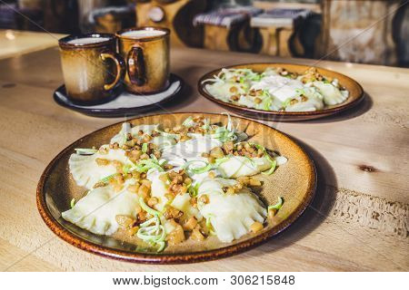 Slovak Potato Dumplings With Sheep Cheese Called Bryndzove Pierogi - National Food Of Slovakia