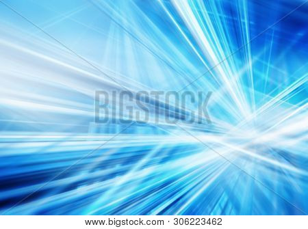 abstract background with straight intersected luminous blue and white lines