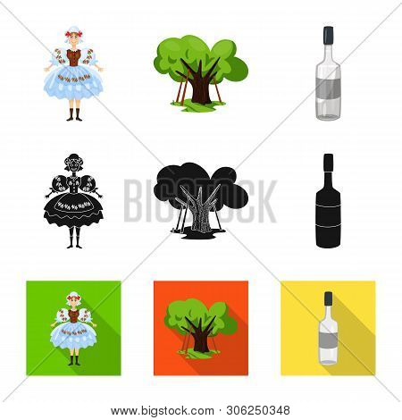 Vector Illustration Of Traditional And Tour Logo. Set Of Traditional And Landmarks Stock Vector Illu