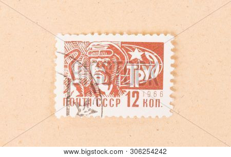 Cccp - Circa 1966: A Stamp Printed In The Cccp Shows A Working Man, Circa 1966