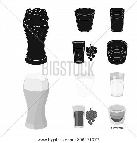 Vector Design Of Glass  And Transparent  Icon. Set Of Glass  And Empty  Stock Vector Illustration.
