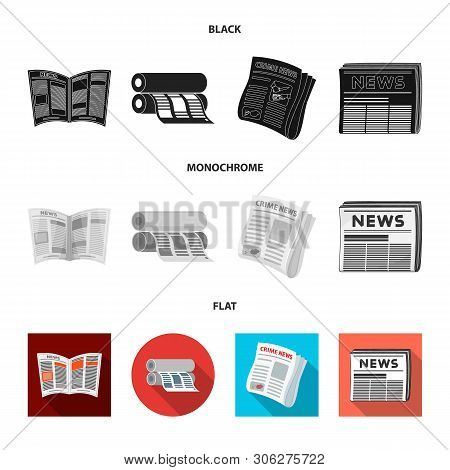 Vector Illustration Of Daily And Folded Icon. Set Of Daily And Paper Stock Vector Illustration.