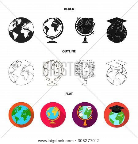 Vector Design Of Globe And World Logo. Collection Of Globe And Earth Stock Vector Illustration.