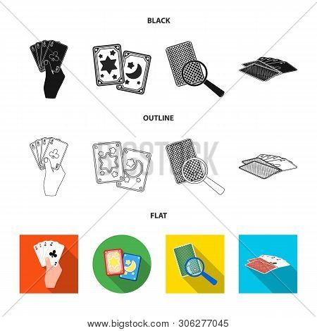 Vector Illustration Of Game And Magic Sign. Set Of Game And Poker Vector Icon For Stock.