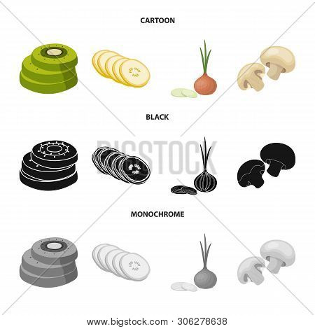 Vector Design Of Vegetable And Fruit Symbol. Set Of Vegetable And Food Vector Icon For Stock.