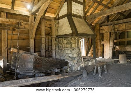 National Historic Saugus Iron Works About 10 Miles From Boston In Saugus, Massachusetts. Site Of The