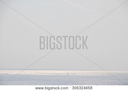 The Gulf Of Finland . Summer Sea In Clear Windless Weather. Sea Without Waves.