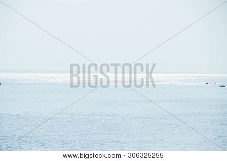 The Gulf Of Finland . Summer Sea In Clear Windless Weather. Sea Without Waves.