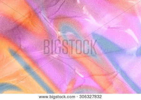 Vaporwave Style Texture Background: Neon Orange Funky Paint Texture.