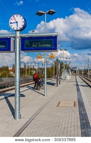 The Train Station Platform In Dresden Trachau