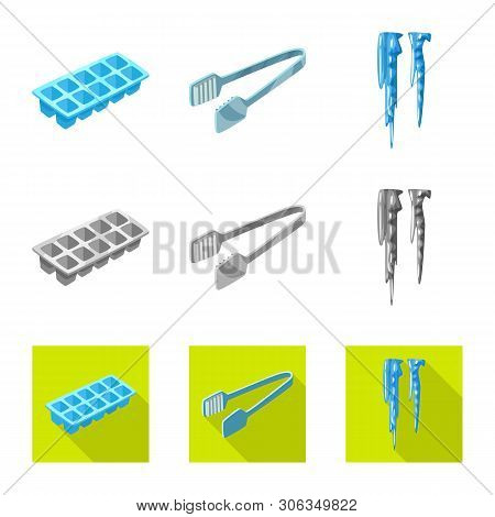 Vector Design Of Texture  And Frozen  Icon. Set Of Texture  And Transparent  Vector Icon For Stock.