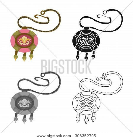 Isolated Object Of Georgian And Amulet Sign. Set Of Georgian And Round  Stock Symbol For Web.