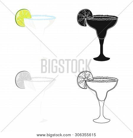 Vector Design Of Cocktail And Glass Logo. Set Of Cocktail And Drink Stock Vector Illustration.
