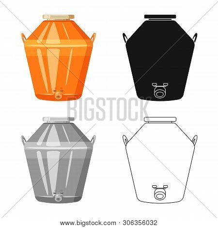 Vector Design Of Distillery  And Process Sign. Set Of Distillery  And Industry Stock Symbol For Web.