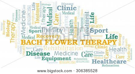 Bach Flower Therapy Word Cloud. Wordcloud Made With Text Only.
