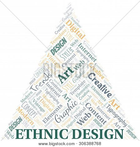 Ethnic Design Word Cloud. Wordcloud Made With Text Only.