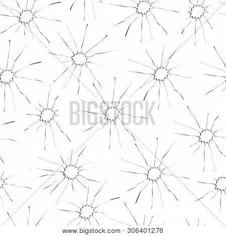 Vector White Background With Black Suns. Samless Texture