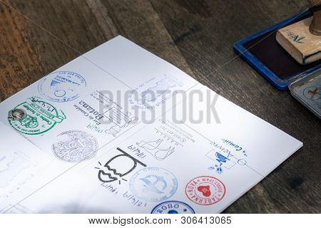 Santiago De Compostela, Spain; April 19, 2019; Accreditation Of The Pilgrimage To Santiago De Compos
