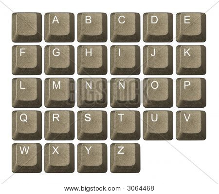 Computertaste In eine Tastatur mit Buchstaben, Zahl und Symbole