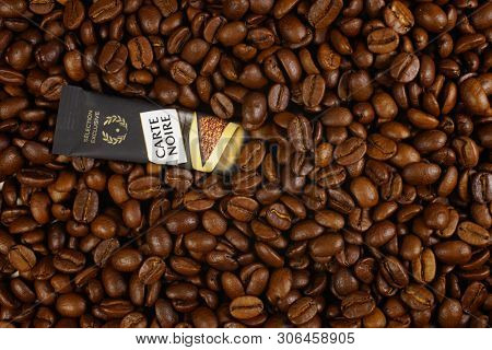 Prague, Czech Republic - May 20, 2019: CARTE NOIRE was created in the 1970âs by Rene Monnier (Jacobs) 