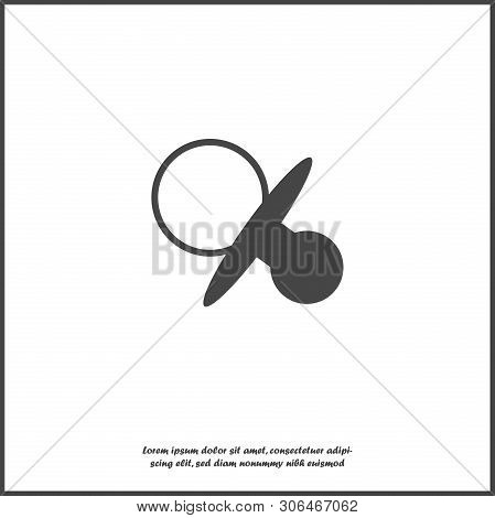 Vector Image Of Baby Pacifier. Vector Pacifier Illustration Icon On White Isolated Background.  Laye