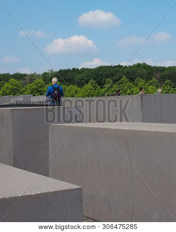 Berlin, Germany - Circa June 2019: Denkmal Fuer Die Ermordeten Juden Europas (meaning Holocaust Memo