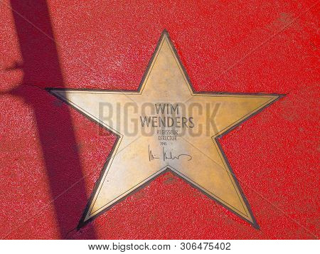 Berlin, Germany - Circa June 2019: Wim Wenders Star On The Boulevard Der Stars (the Walk Of Fame)