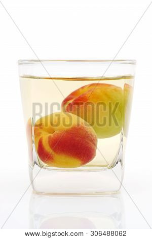 Japanese Plum Wine Called Umeshu On White Background