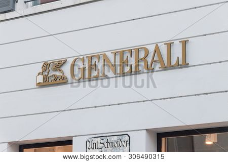 Bregenz, Austria - June 1, 2019: Logo And Sign Of Generali Insurance Company.