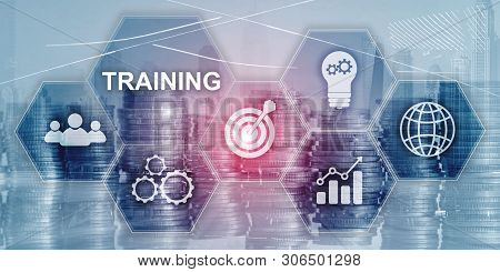 Training Webinar Business Internet Technology Concept. Inscription On Virtual Screen: Training