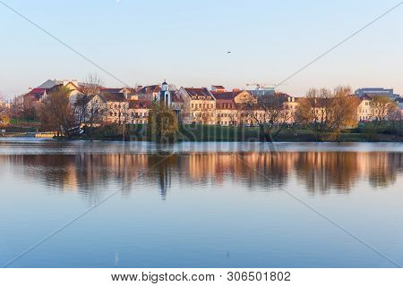 View Of Traetskae Pradmestse Or Trinity Suburb And Island Of Tears Chapel Or Island Of Courage And S
