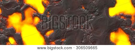 3D Illustration. Volcano- Background Magma