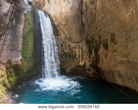 Waterfall And Natural Pool At Sapadere Canyon, Alanya, Antalya, Turkey
