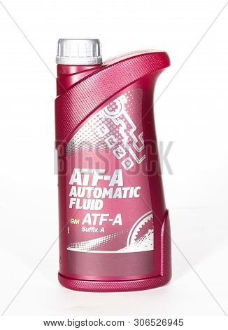 Single Motor Oil Bottle Isolated On White Background