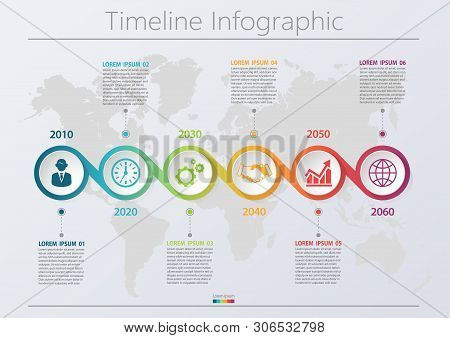 Business Data Visualization. Timeline Infographic Icons Designed For Abstract Background Template Mi