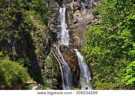Picturesque Cascading Ulim Waterfall In North Korean Mountains, Outside Of Wonsan. Ullim Falls. Nort