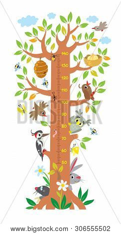 Fairy Tree With Animals Meter Wall Or Height Chart