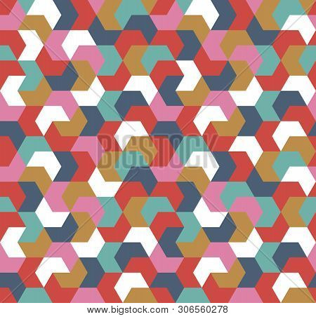 Seamless Geometric Arrow Pattern. Seamless Abstract Geometrical Background. Infinity Geometric Patte