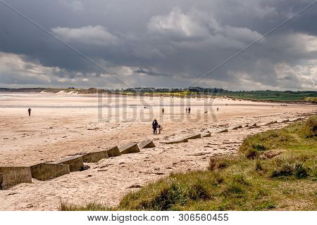 Alnmouth Beach, Northumberland, England. 11 May 2019. Alnmouth Beach With A Heavy Sky Showing Wartim