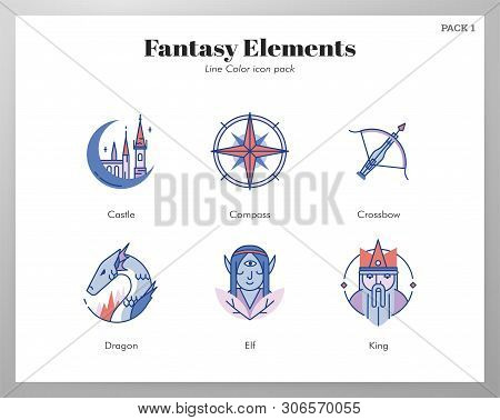 Fantasy Vector Illustration In Line Color Design