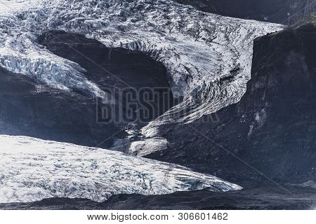 Melting Tongue Of The Breidamerkurjokull Glacier Summer Season