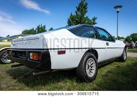 Paaren Im Glien, Germany - June 08, 2019: Sports Car Lotus Eclat, 1977. Rear View. Die Oldtimer Show