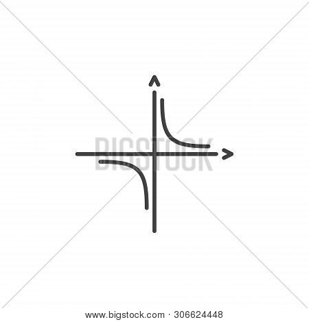 Mathematics Coordinate Axis Vector Outline Icon. Math Concept Linear Symbol Or Design Element