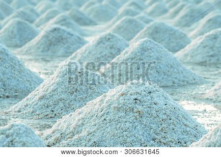 Sea Salt Farm In Thailand. Organic Sea Salt. Evaporation And Crystallization Of Sea Water. Raw Mater