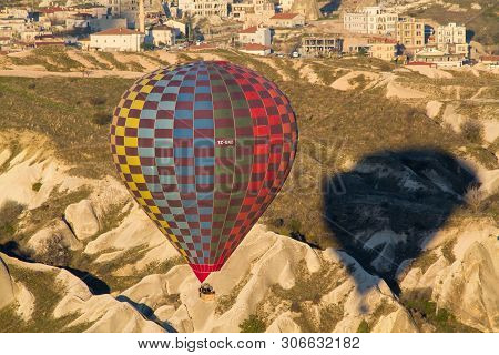 Hot Air Balloon Flying Over Spectacular Cappadocia