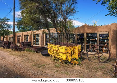 Cerrillos, New Mexico, Usa - October 16, 2018 : Casa Grande Trading Post And Mining Museum Located A