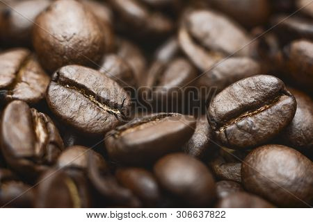 Roasted Coffee Beans, Can Be Used As A Background Arabica Coffee Beans. Coffee Background.