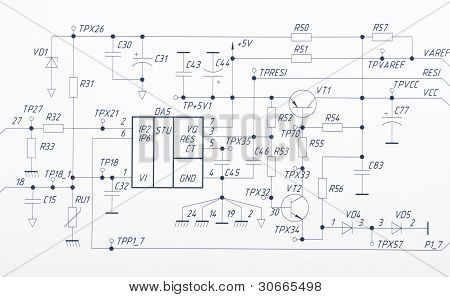 Detailed drawing of electrical circuits