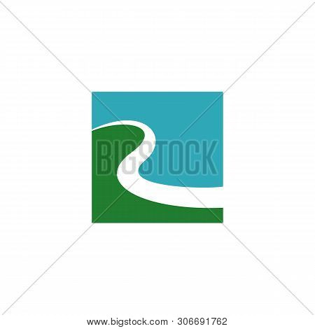 R Letter Swoosh River Shape Vector Illustration Logo Template Illustration Design. Vector Eps 10.