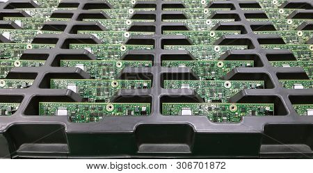 Electronics Manufacturing Services, Assembly Of Circuit Board Arrangement, Close-up Of The Raw Of Pc
